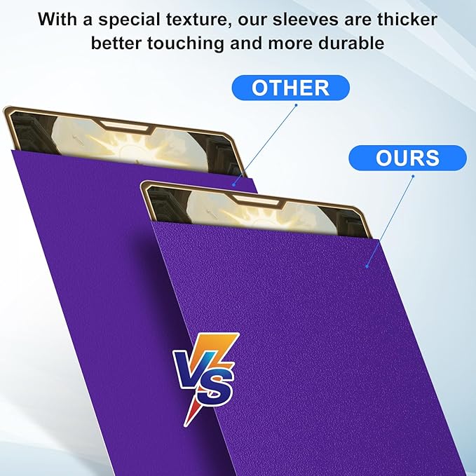 Trading Card Sleeves Perfect Fit TCG Matte Sleeves, Soft Sports Card Protector for Photocard Easy to Shuffle and Stack While Playing Card Game, Standard TCG Card Sleeves Purple