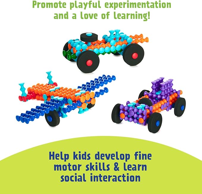 POPULAR PLAYTHINGS Playstix Starter Set Construction Toy Building Blocks 80 Piece Kit