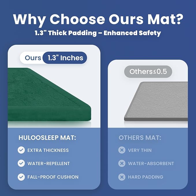 Ultra Soft Baby Play Mat for Floor,1.3" Thick Elasti-Foam 50x50 Playpen Mat for Toddlers Infant kids,Non-Slip Backing Safe for Crawling&Tummy Time,Tatami Style (Dark Green)