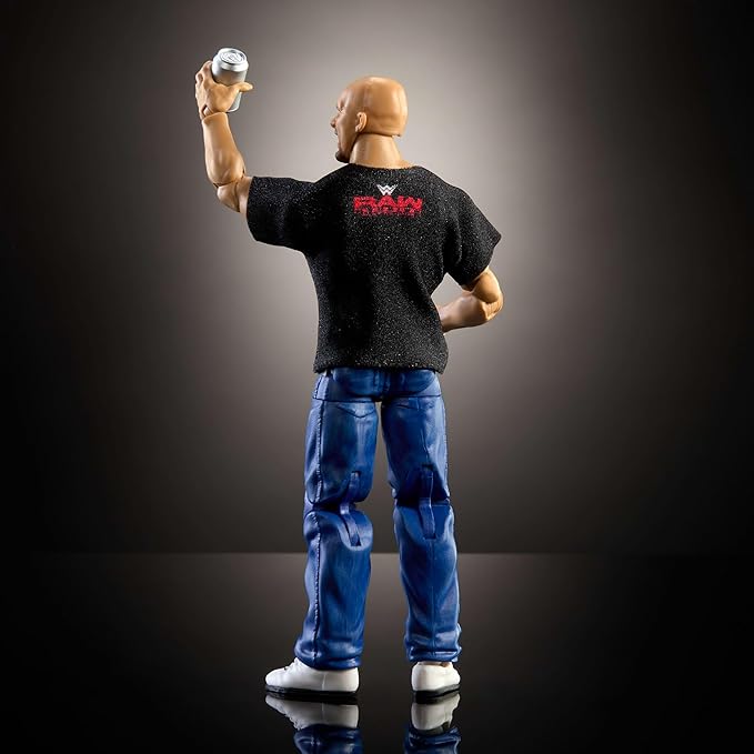 Mattel WWE Top Picks Elite Action Figure & Accessories Set, “Stone Cold” Steve Austin 6-inch Collectible with Swappable Hands, Ring Gear & 25 Articulation Points