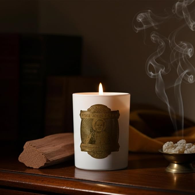 SAINT Pope John Paul II Scented Candle with Prayer and Prayer Coin | Saint of Families and Youth - Soy Coconut Aromatherapy Candle with 80 Hour Burn Time, Special Edition