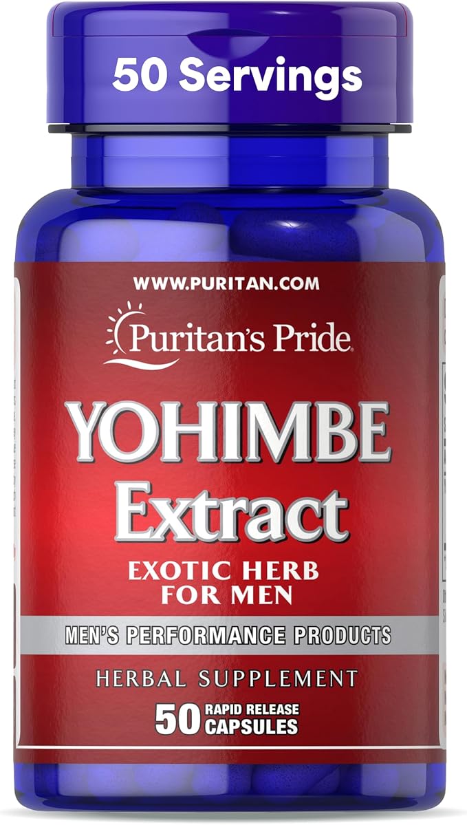 Puritan's Pride Yohimbe Exotic Herb for Men 250 mg, Dietary Supplement, 50 Rapid Release Capsules