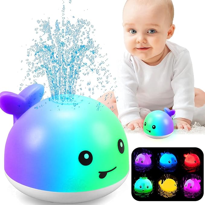 ZHENDUO Baby Bath Toys, Rechargeable Bath Toys, Whale Spray Water Bath Toy, Sprinkler Bathtub Shower Toys for Toddlers Kids Boys Girls, Pool Toy for Baby (White-A)