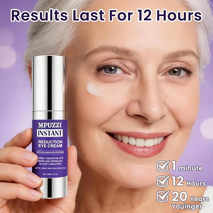 Instant Eye & Face Lift Cream - Rapid Under Eye Bags & Wrinkles Treatment, Dark Circles and Puffiness Remover for Women & Men, Temporary Firming & Tightening Face Cream - Wrinkle Filler 1oz