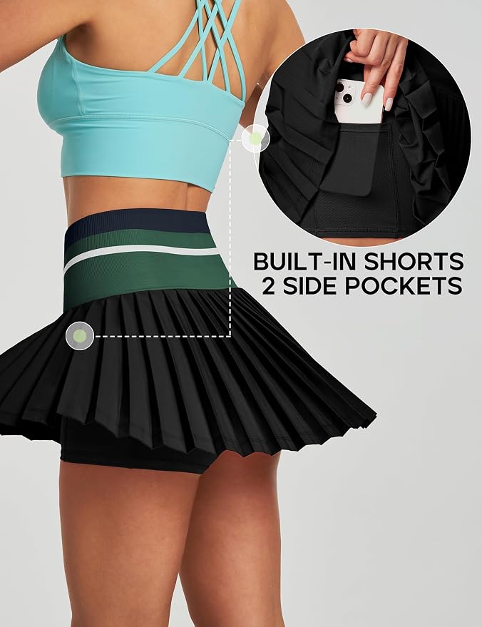Pleated Tennis Skirt with Pockets for Women Tennis Skort for Woman High Waisted Golf Skirts Athletic Skirt