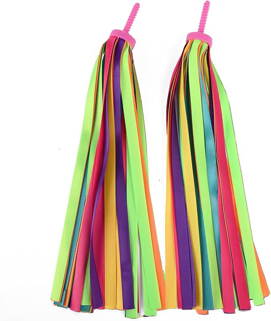 U-LIAN Kids Bicycle Tassel Ribbon,Children Scooter Handlebar Streamers Bicycle Grips Ribbon Baby Carrier Accessories Easy Attach to Bike's Handlebars…