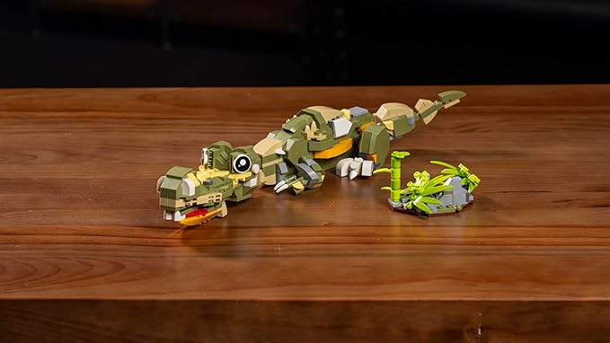 2 in 1 Pterosauria&Crocodile Dinosaur World Park Building Set,Dino Blocks Toys Sets for Boys,Age 6+ Year Old