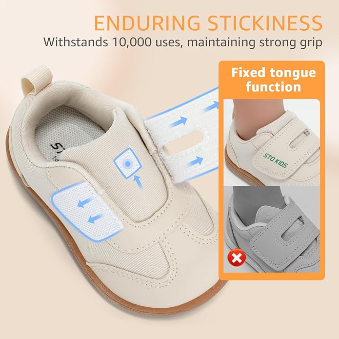 Wide Toe Box Toddler Shoes Zero Drop Boys Girls Barefoot Shoe Non-Slip Little Kids Sneakers for First Walking