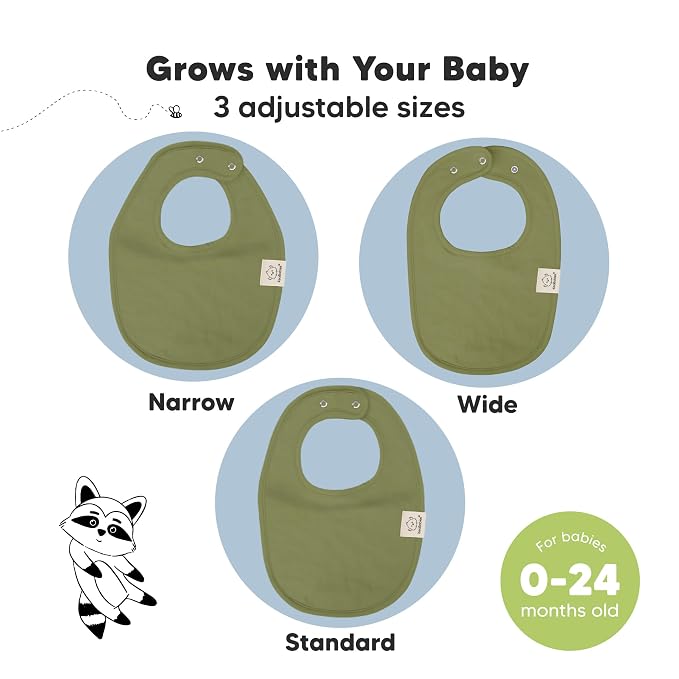 KeaBabies 8-Pack Organic Baby Bibs for Drooling and Teething - Soft Cotton Bibs for Baby Girl, Boy, Extra Absorbent, Easy to Clean & Put On for Toddler, Newborn, Infant 0-24 Months (Cruise)