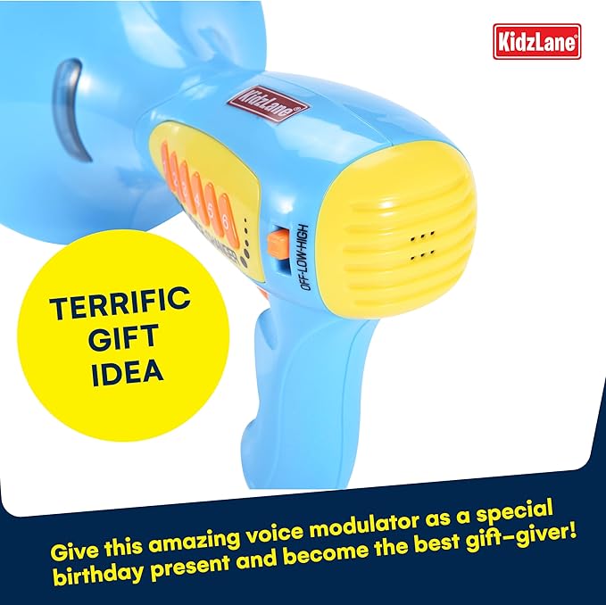 Kidzlane Voice Changer for Kids - Megaphone with LED Lights and 5 Sound Effects - Voice Changer Toy for Boys and Girls Age 5 and Up - Blue