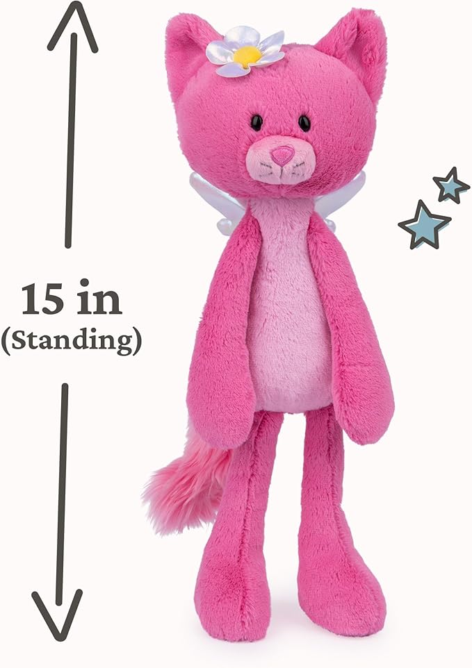 GUND Take Along Friends, Maeve Rose Fairy Cat Plush Toy, Cat Stuffed Animal for Ages 1 and Up, Pink, 15”