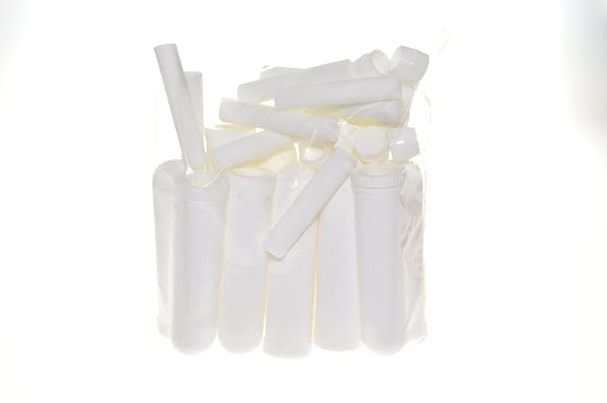 Wild Essentials Essential Oil Inhaler Tubes, 12 Pack Aromatherapy Inhaler Sticks with Wicks, Portable Nasal Diffuser Containers, Thick Medical Grade Plastic, Made in USA Travel Scent Stick Kit