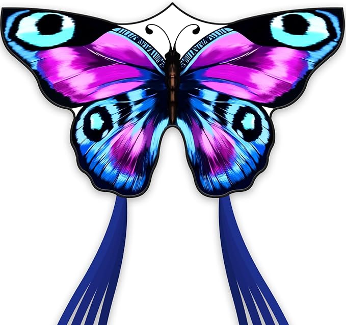 SGftre Colorful Butterfly Kite,Easy to Fly Large Outdoor Kite for Kids & Adults, Beach & Park Toys with Durable Nylon, Family Fun Activities