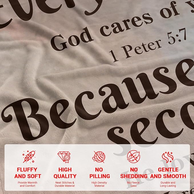 Christian Inspirational Soft Throw Blanket for Women and Men - Faith, Religious, Spiritual Gift - Personalized for Adults/Kids 50"x 60"