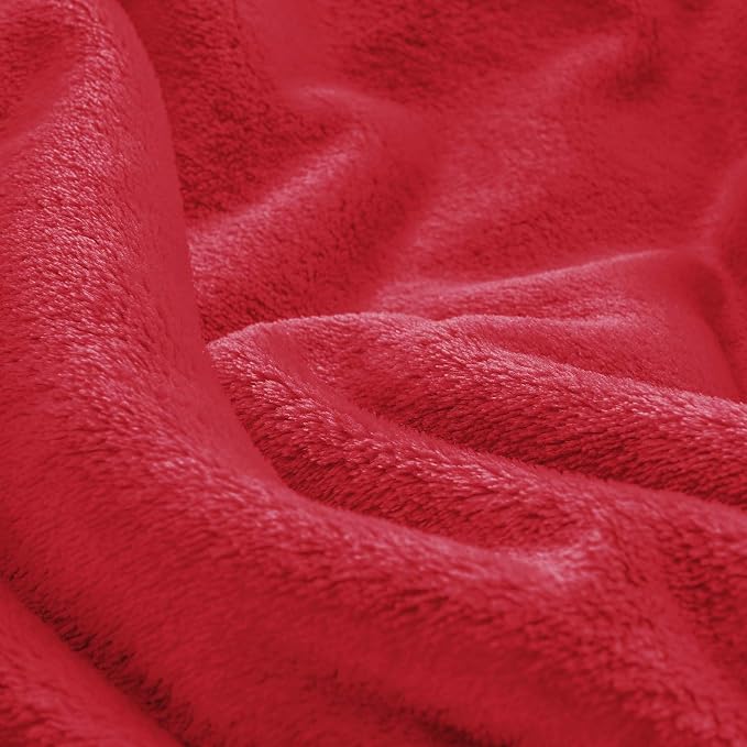 BEDELITE Fleece Blanket Soft Plush Oversized Bed Blanket Red 120"x120" | Ultra Soft Plush Fleece, Lightweight Warmth, All Season Comfort, Fade Resistant, Machine Washable, Perfect for Sharing