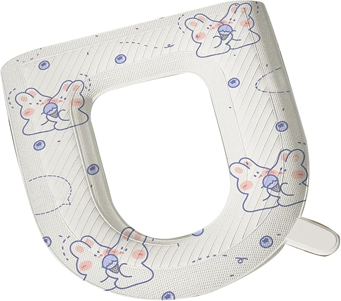 Fafeicy O Shaped Toilet Seat Cover, EVA Material, Cartoon Print Design, Fits Standard Toilets, Ideal Bathroom Accessory
