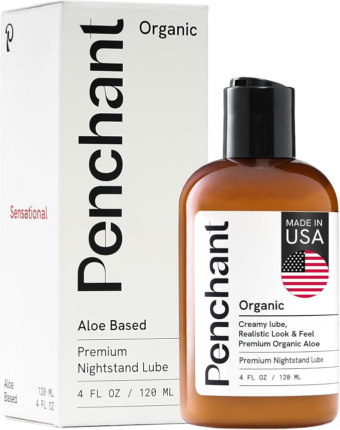 Penchant Premium Organic Lube – Clean & Realistic Personal Lubricant – Water-Based Aloe Juice & Vitamin E Formula for Men, Women & Couples, 4 Fl Oz