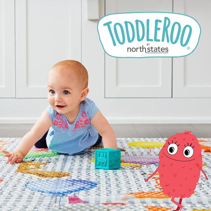 Toddleroo by North States - Superyard 2-Panel Extension: 65.5 Inch Play Yard Extension - Works with Superyard Playpens - Aqua