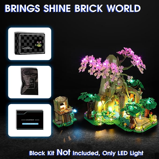 Vaodest LED Light for Lego 77092 Great Deku-Tree 2-in-1 Set,Design and Configuration Compatible with Model 77092(LED Light Only, Not Building Block Kit)