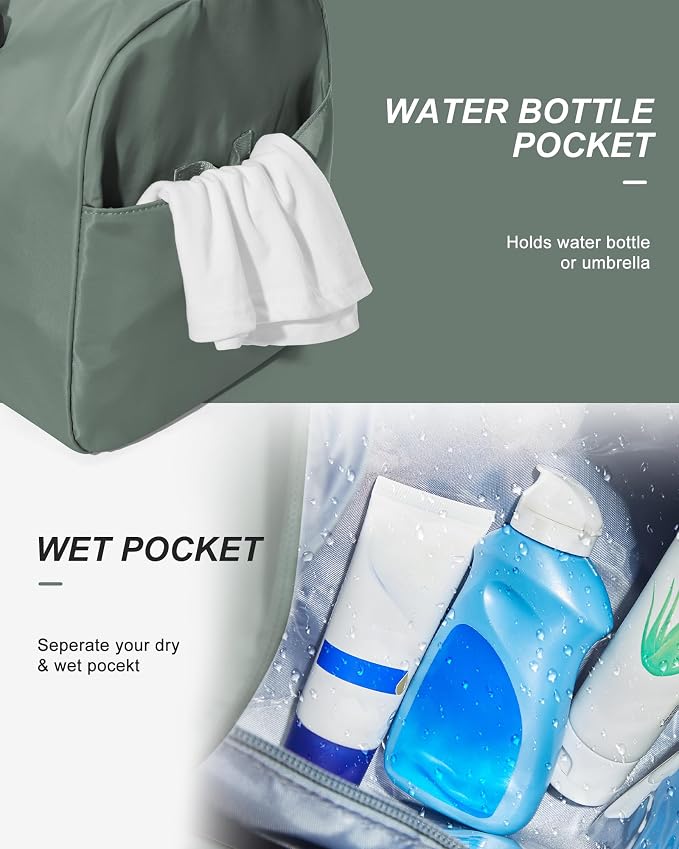 Gym Bag Womens Mens with Shoes Compartment and Wet Pocket Travel Duffel Bag for Women for Plane Sport Gym Tote Bags with Toiletry Bags Waterproof Weekend Overnight Carry on Bag Hospital Holdalls