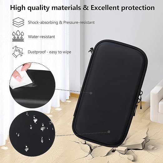 Supmay Carrying Case Compatible with WELLST·G/ for GuaiyeyeAP Handheld Game for Kids -Preloaded 220 Retro Video Games, Portable Gaming Player Storage Holder Travel Bag with Mesh Pocket, Black