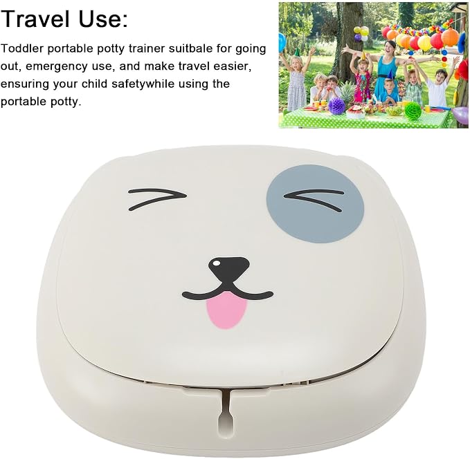 Travel Potty for Toddler, Foldable Potty Training Toilet Seat, Portable Potty Car Potty Folding Toilet for Boys Girls Baby Kids Children Indoor Outdoor Camping (Gray)