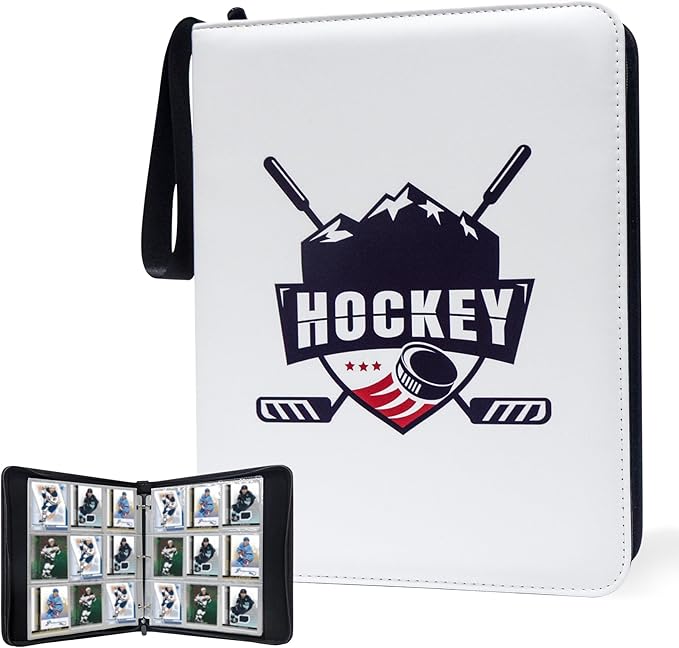 900 Pockets Hockey Card Binder, Portable Waterproof Card Storage Book with Removable Sleeves, Compatible with Hockey and Sports Cards