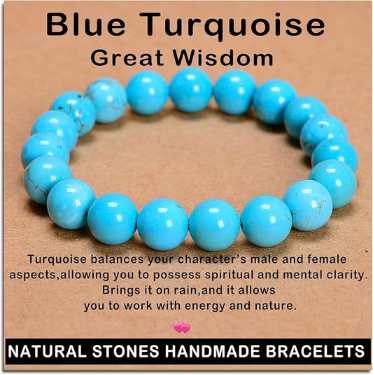 AD Beads Handmade Gemstone Stretch Elastic Bracelet Crystal Healing Reiki Nature's Beauty and Spiritual Essence Unisex
