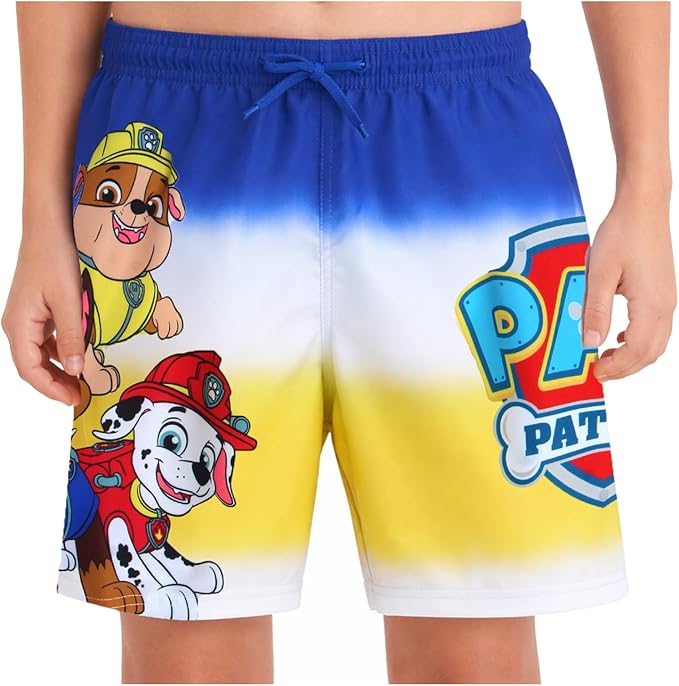 Nickelodeon Boys Swim Trunks - Paw Patrol TMNT Quick Dry Graphic Boys Swim Shorts for Toddler and Little Boy