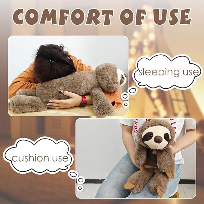 ARELUX Soft 18in Sloth Stuffed Animals: Koala Plush Cute Cuddly Body Pillow Hug Sleeping Fluffy Wild Animal Toys Bed Decor Plushie Doll Friends Family Member