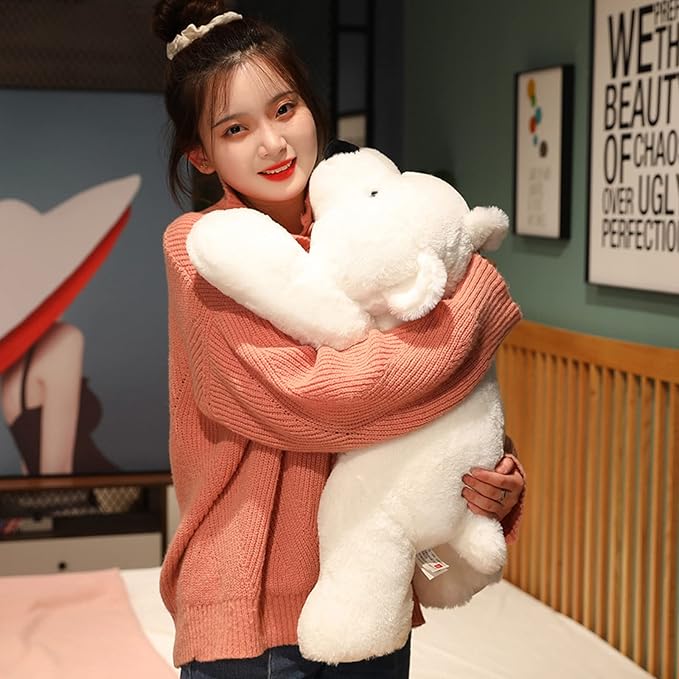 Weighted Stuffed Animals, 29.5in 6.2lbs Weighted Bear Stuffed Animal Toy Cute White Bear Plush Pillow for Adults Boys Girls