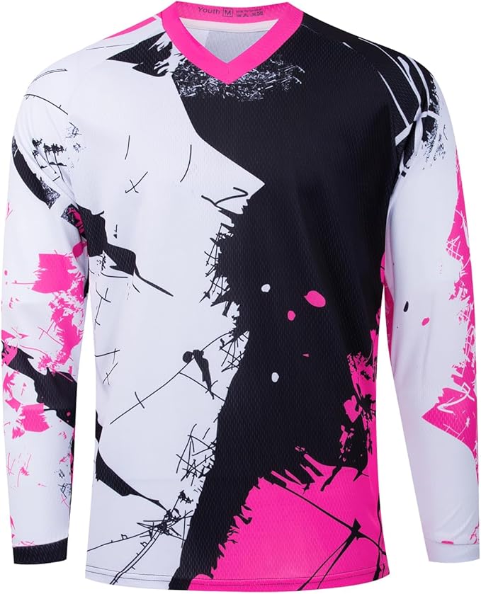 Weimostar Dirt Bike Jersey Youth Long Sleeve Off-Road Motocross Downhill Cycling t Shirt MTB Bicycle Biking Top for Boy Girl