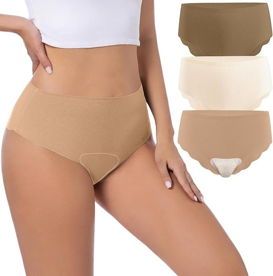 Camel Proof Seamless Underwear for Women 3 Packs No Show Invisible Cheeky Panty Liners Workout Gym Yoga Panties
