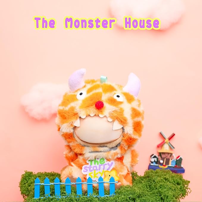 Clothes for labubu Doll 17cm Accessories Suit Cute Clothes for Doll Dress up Monster Style Outfits（Orange