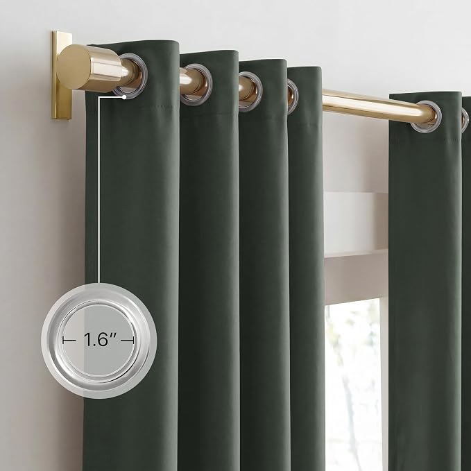 NICETOWN 100% Blackout Curtains 84 inches Long, Pair of Energy Smart & Noise Blocking Out Drapes for Baby Room Window, Thermal Insulated Guest Room Lined Window Dressing(Dark Mallard, 52 inches Wide)