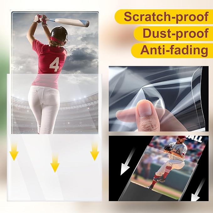 Kitoyz 10000 Counts Card Sleeves Top Loaders for Trading Cards, Penny Soft Sleeves Clear Baseball Card Sleeve Protectors Fit for Sports, Football, Game Cards