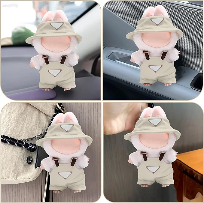 17cm Clothes Set (NO Doll): Hat & Overalls Set for 17cm Accessories Suit - Stylish Adorable Dolls Clothes Accessories - Cute Clothes for Dress up Unique Style (ZL-C002)