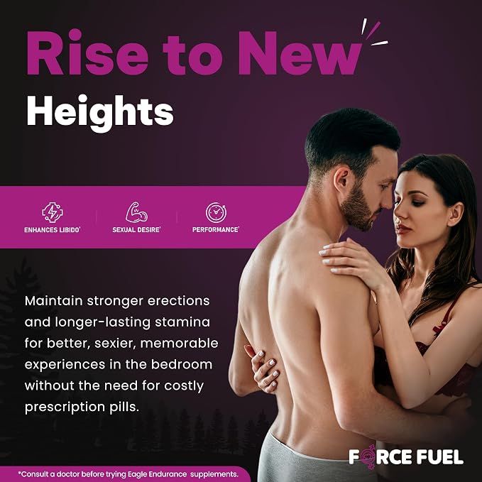 FORCE FUEL Herbal Supplement Sex Pills for Men – Last Longer in Bed and Enhance Erection Sensitivity – Includes Lab-Tested LJ100 Tongkat Ali & KSM-66 Ashwagandha – 30 Doses for Men Eagle Endurance