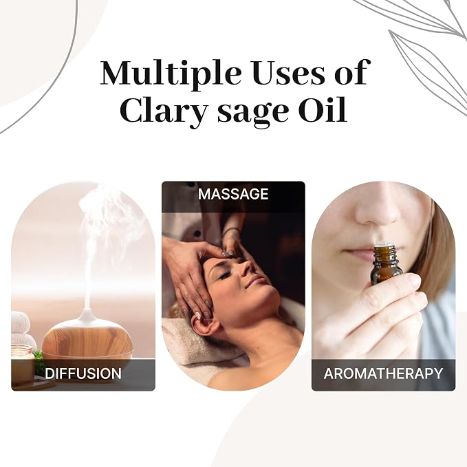 Clary Sage Essential Oil – 100% Pure & Organic | Calming Clary Sage Oil for Skin, Hair & Diffuser | Relaxing Aromatherapy Blend | Lab-Tested Essential Oils – Made in USA, 10mL