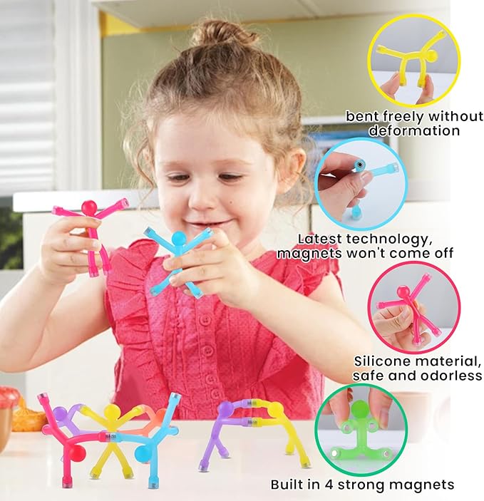 LOVIMAG 24Pcs Fridge Magnets Men, Cute Refrigerator Magnet Man, Fun Magnetic Toys Humanoid Magnet Toys for Kids, Colorful Magnetic People Magnets Adults for Locker, Transparent