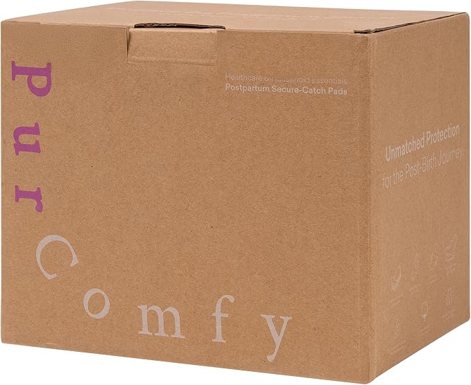 PurComfy Premium Postpartum Pads with Wings, Large Maximum Absorbency Postpartum Maternity Pads Ultra Soft Heavy Flow Secure Leak Protection After Birth, 96ct