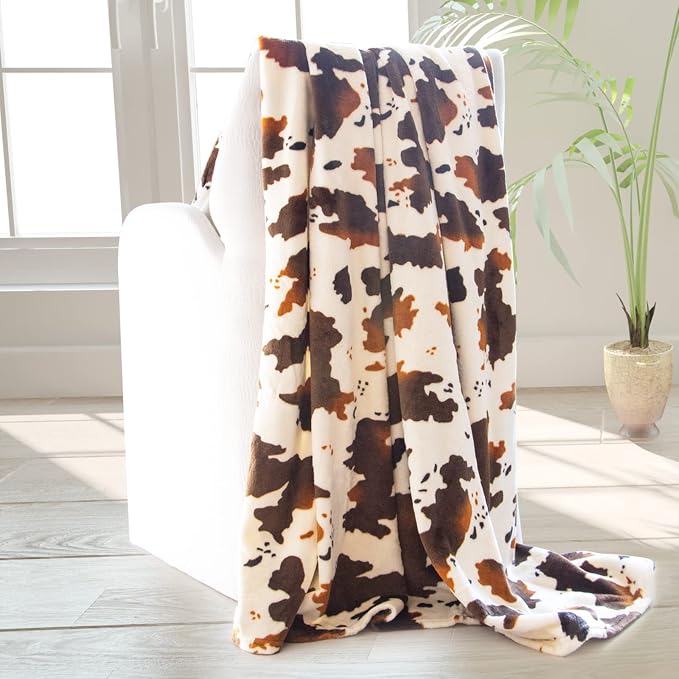 Brown Fleece Throw Blanket, Ultra Soft Warm Lightweight Microfiber Blanket, Cozy Fuzzy Plush Throw for Couch Sofa Bed, Breathable All-Season Blanket, Home Decor Travel Camping Gifts for Kids Women Men