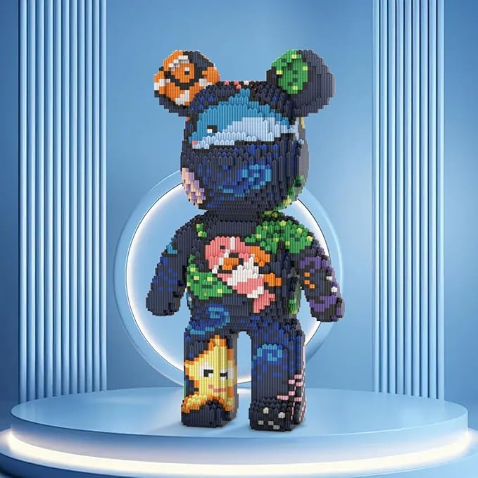 DAHONPA Animal Sea Bear Micro Building Blocks Set (7220 Pieces) Underwater World Brick with Storage Drawer, Gift for Adults and Kids