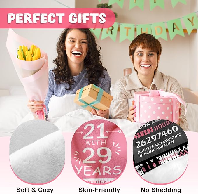 50th Birthday Gift for Her, Happy 50th Birthday Blanket for Women 60"x80" | 50th Birthday Decorations for Women, 50 Year Old Gifts for Women, 1976 50Th Birthday Gifts for Wife, Friend, Daughter, Sister