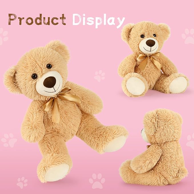 MaoGoLan Bulk Teddy Bear Baby Shower, 20 Packs Small Teddy Bear Stuffed Animals in Bulk,13.5" Small Stuffed Bears Plush for Wedding,Birthday,Christmas, Party Decorations