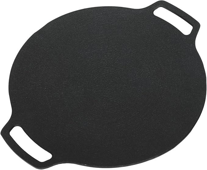 VBESTLIFE Korean Grill Pan, Double Handle Non Stick 6 Layer Coating Aluminum Alloy Gas Cooker Round BBQ Griddle for Outdoor Camping