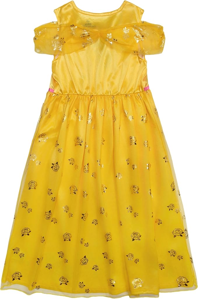 Disney Girls' Princess Dress Nightgown, Fantasy Gown, Soft & Cute Pajamas for Kids
