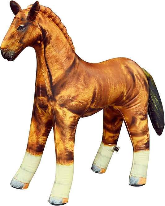 Jet Creations Inflatable Horse 38" L x 30" H – Golden Brown Blow Up Animal Toy for Kids Ages 3+ – Halloween, Fall & Western Party, Yard Display, Birthday & Holiday Decor, Photo Prop, 1 PC