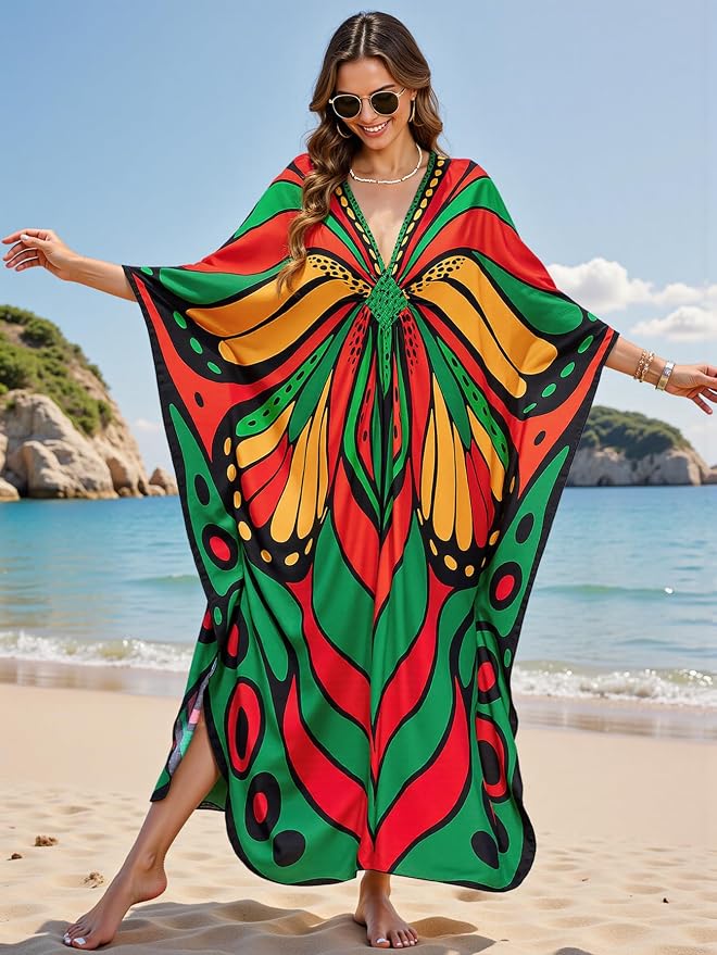 Mumu Dresses for Women Plus Size, Bohemian Kaftan Beach Cover Up Long Maxi Nightgown Soft Loungewear