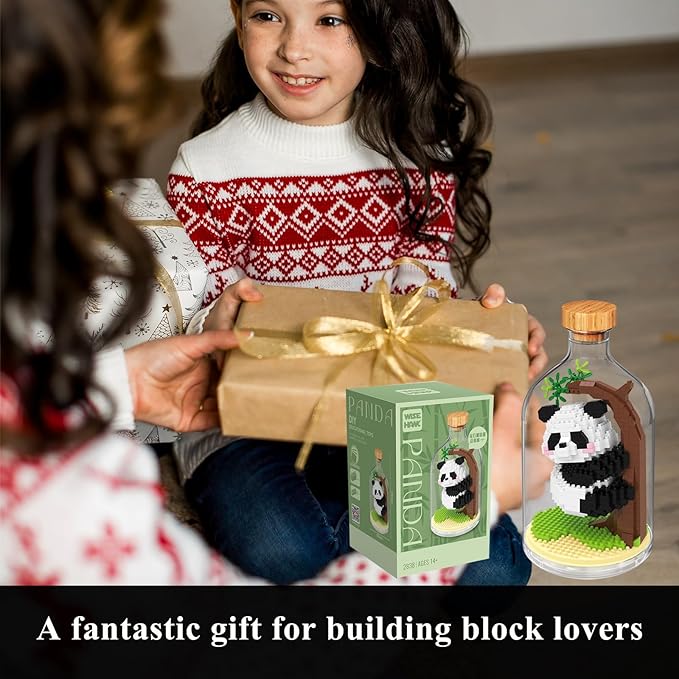 Creative Panda Toy Building Set,Adult Mini Animal Friend Set,Party Favors Gift for Kids,Animal Lovers Office Home Decor Building Block,New Year Easter Birthday Gift for Boys Girls(Climbing)